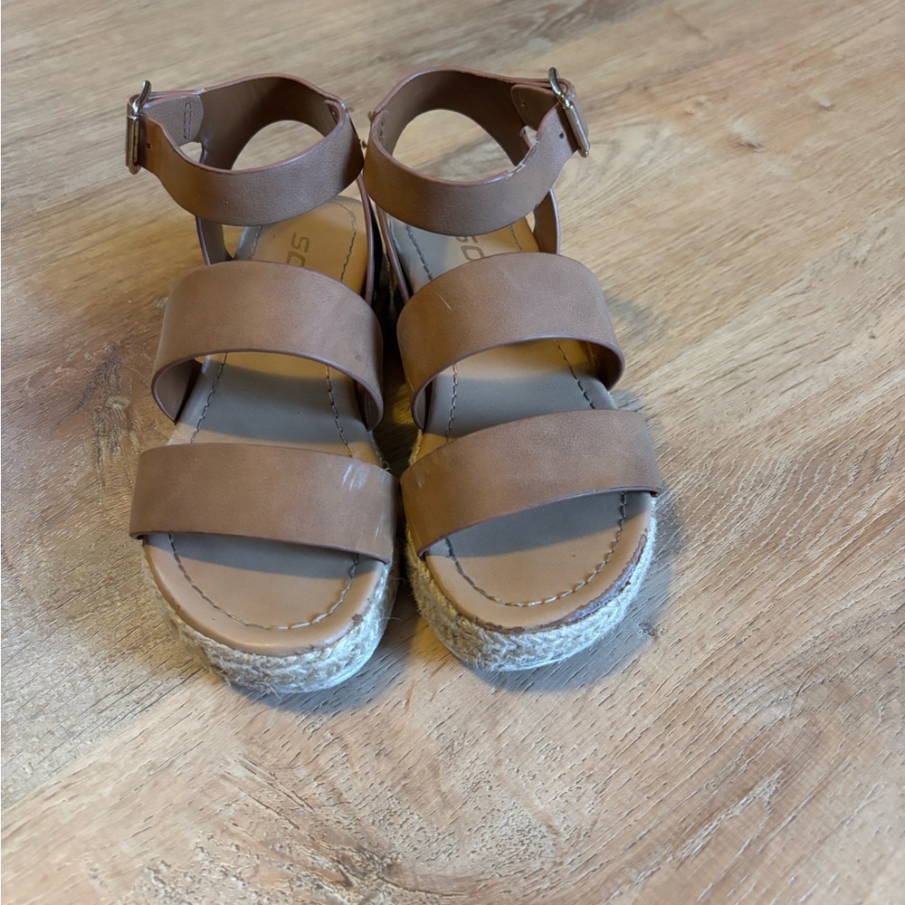 Tan Strappy Espadrille Sandals